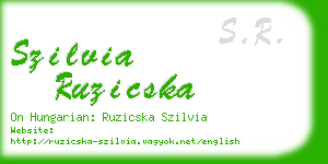 szilvia ruzicska business card